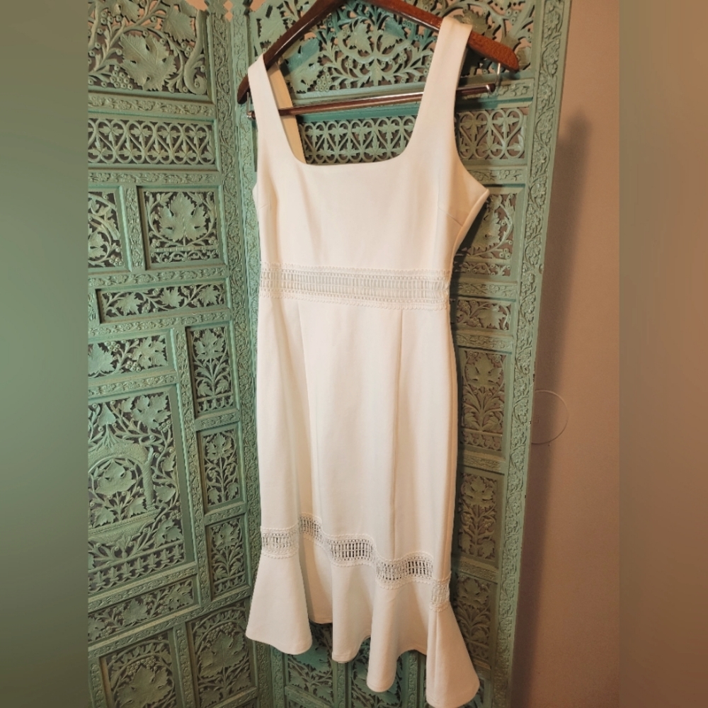 Lulu's | Martini Mama White Crochet Midi Dress | Sleeveless | Small - Picture 9 of 16